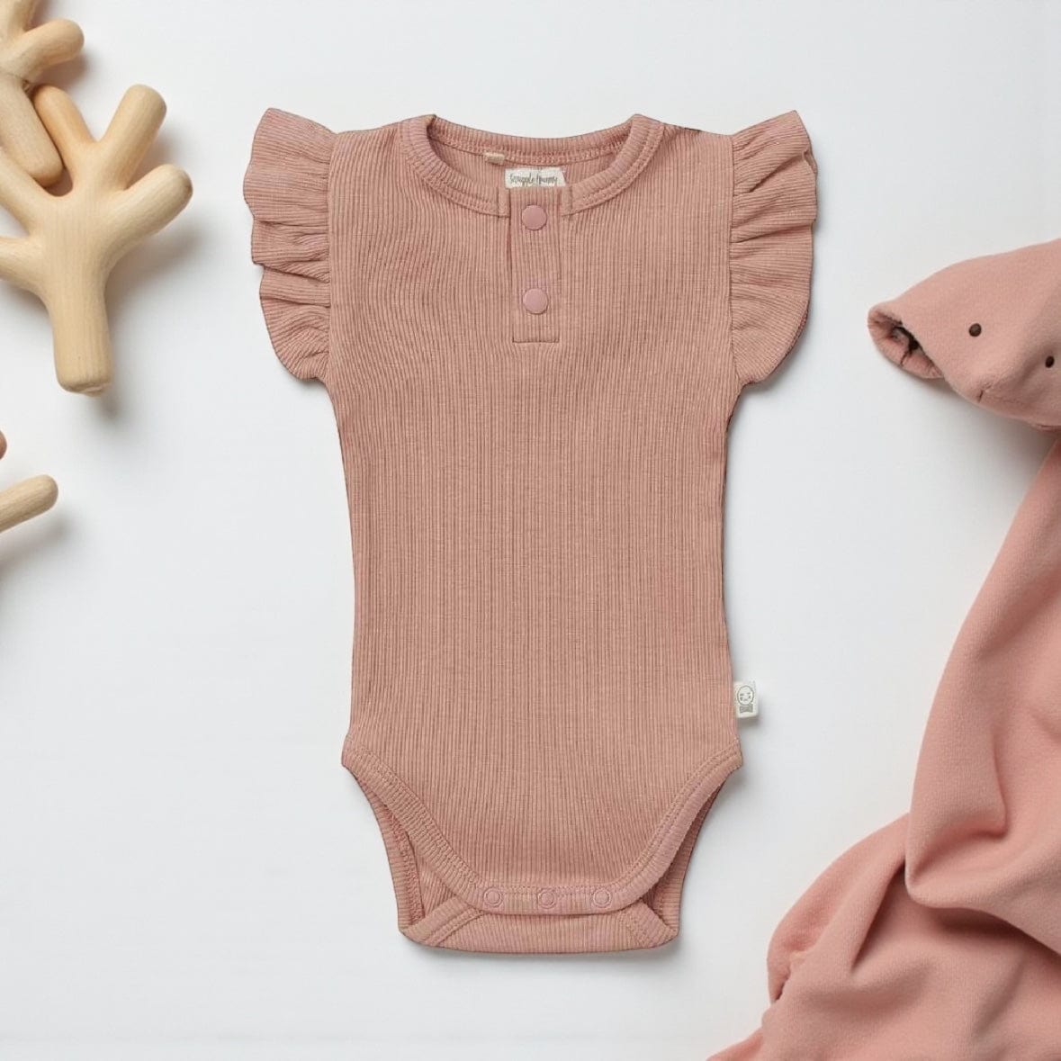 Rose Short Sleeve Organic Bodysuit by Snuggle Hunny