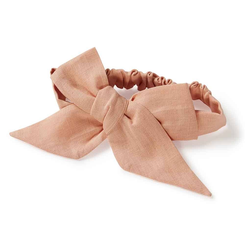 Rust Pre-Tied Linen Bow - Baby & Toddler by Snuggle Hunny