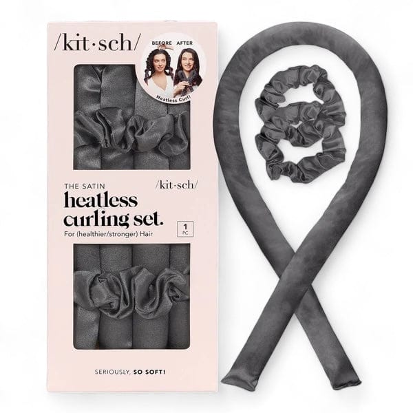 Satin Heatless Curling Set - Charcoal by KITSCH