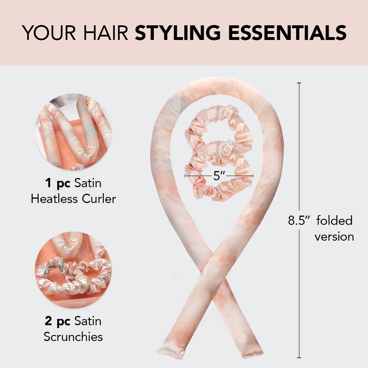 Satin Heatless Curling Set - Sunset Tie Dye by KITSCH