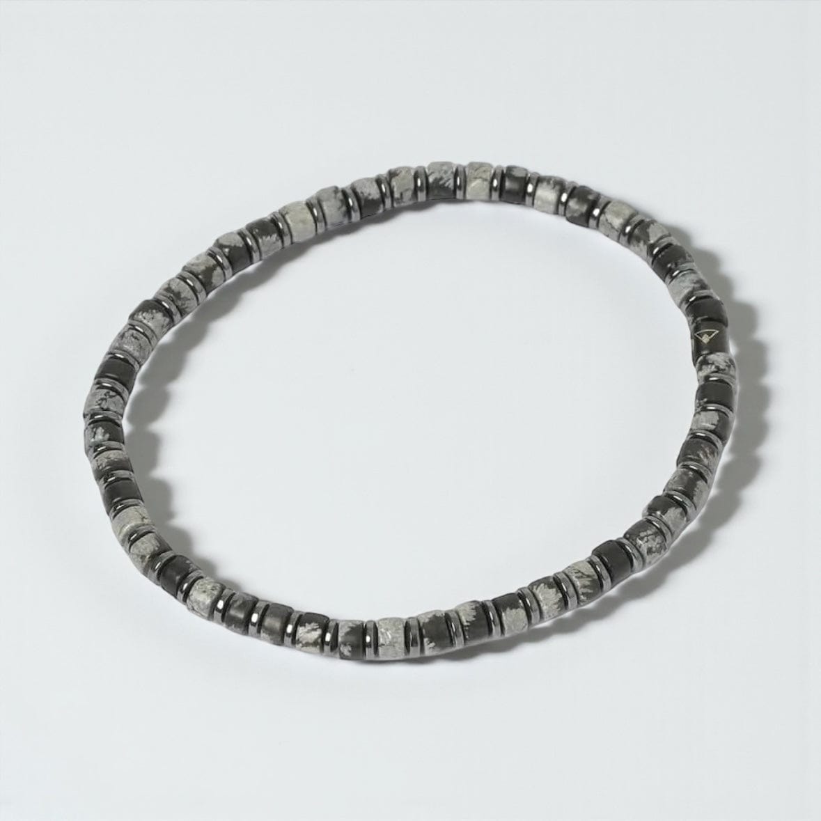 Scout - Steel Obsidian and Matt Steel Beads Mens Bracelet by Arms of Eve
