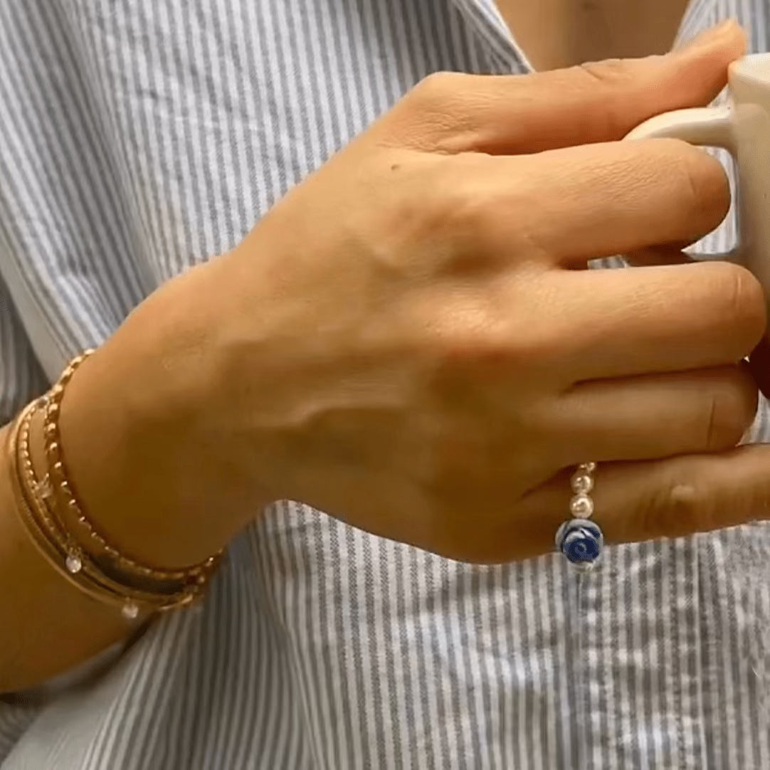 Shell Pearl and Rose Audrey Ring by Mathe Jewellery