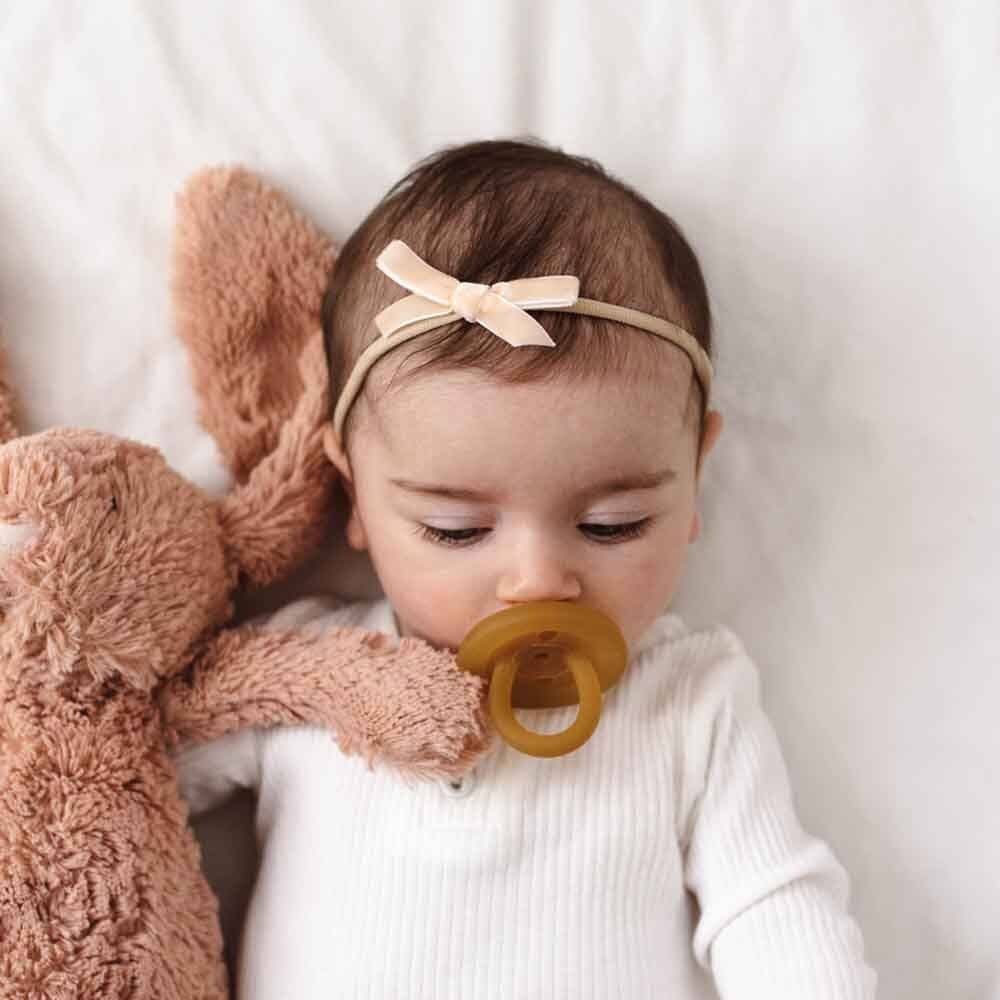 Snuggle Hunny Velvet Baby Bow - Assorted Colours Lychee by Snuggle Hunny