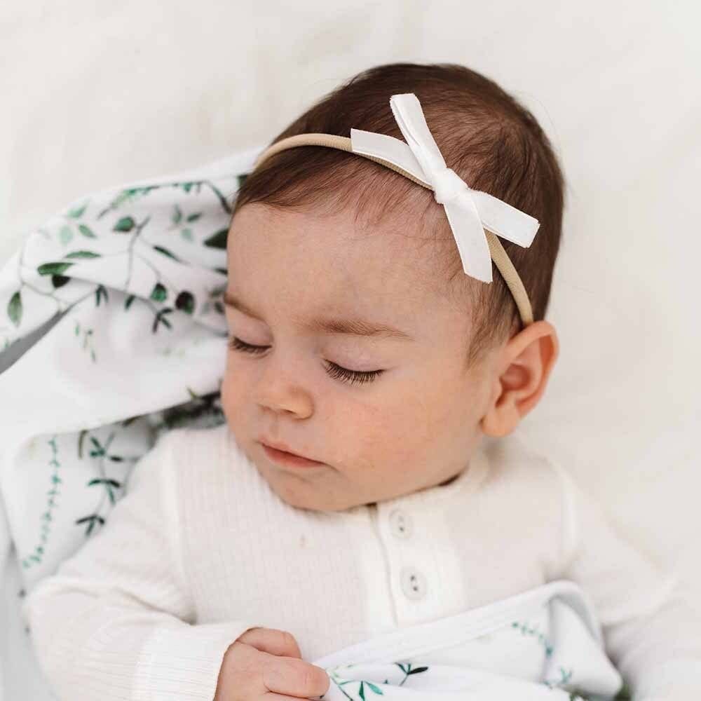 Snuggle Hunny Velvet Baby Bow - Assorted Colours White by Snuggle Hunny