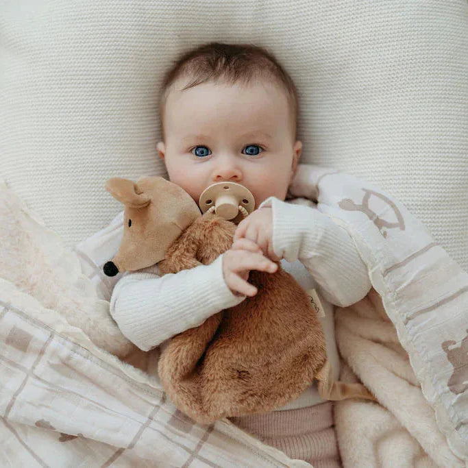 Squeaky Baby Comforter - Soft Toy & Dummy Holder by Pop Ya Tot