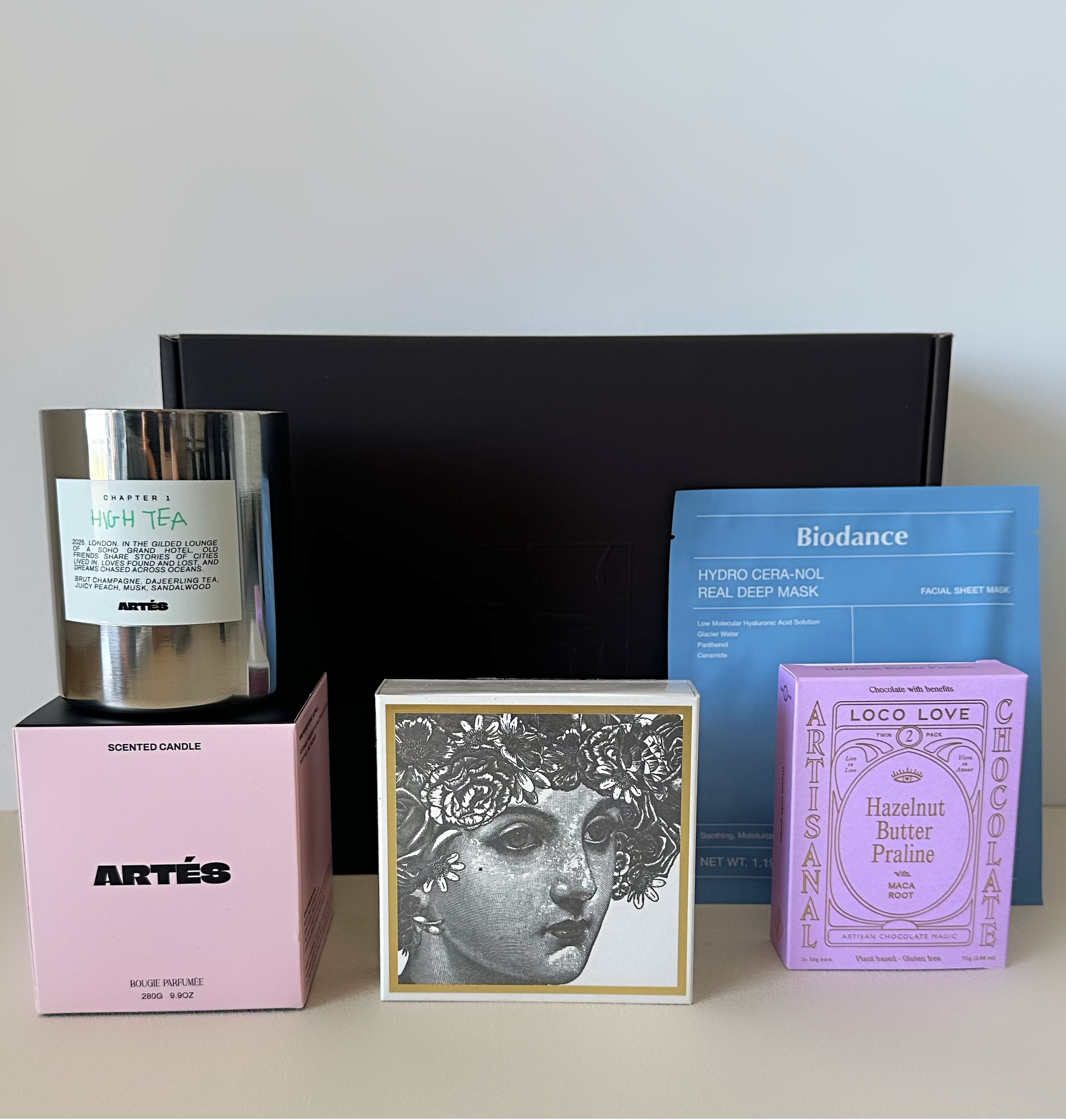 Stay Awhile – Candle & Self Care Gift Box. by Claya