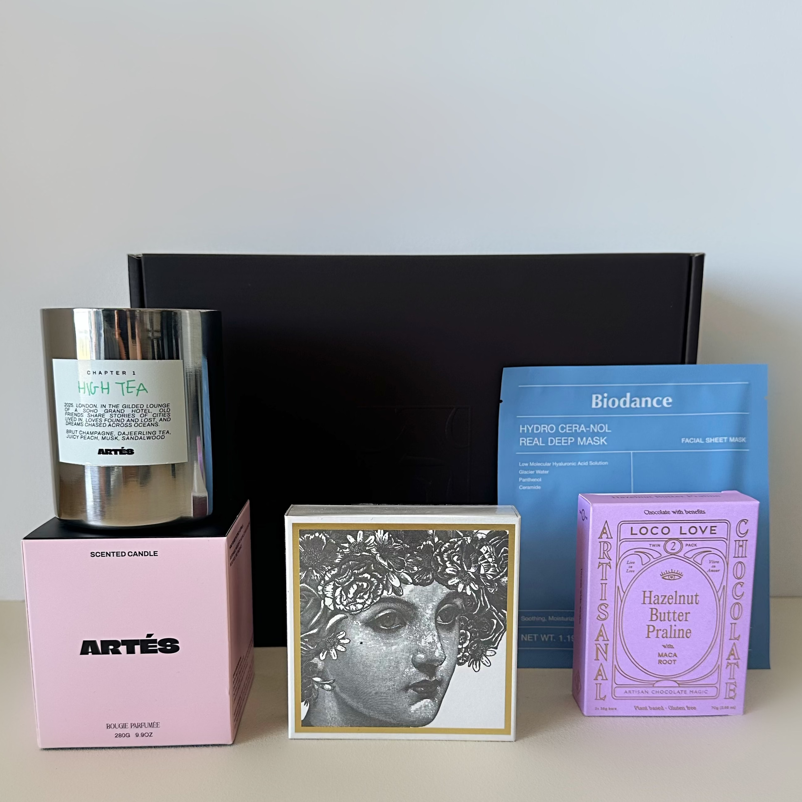 Stay Awhile – Candle & Self Care Gift Box. by Claya