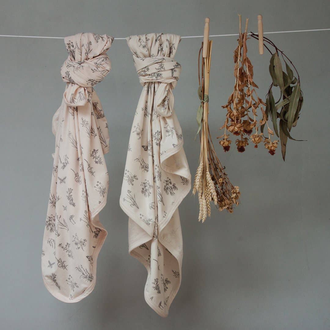 Stretchy Swaddle - Blush Meadow by Burrow & Be Australia