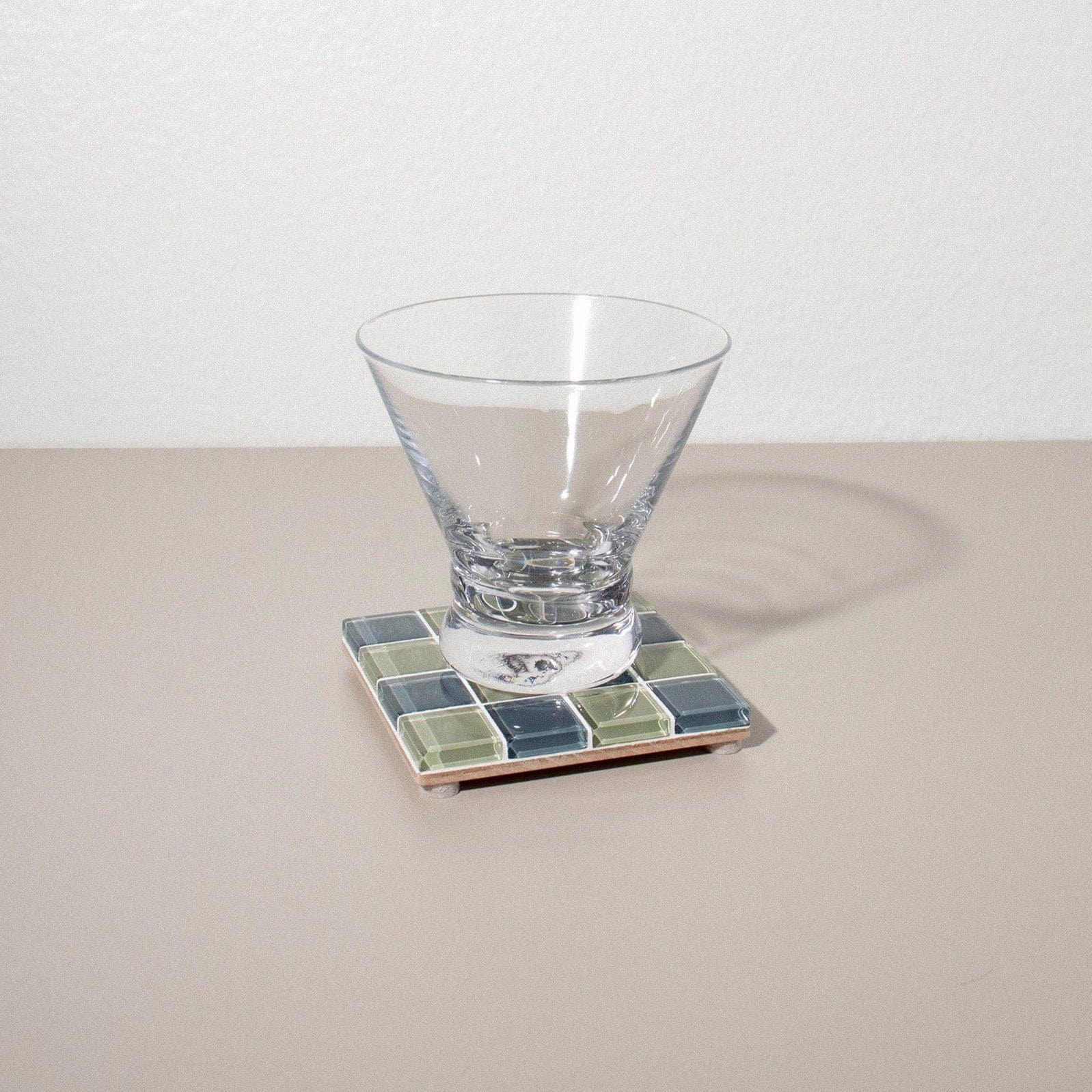 Subtle Art Studios Glass Tile Coasters - 22 colours Dusted Moss by Subtle Art Studios