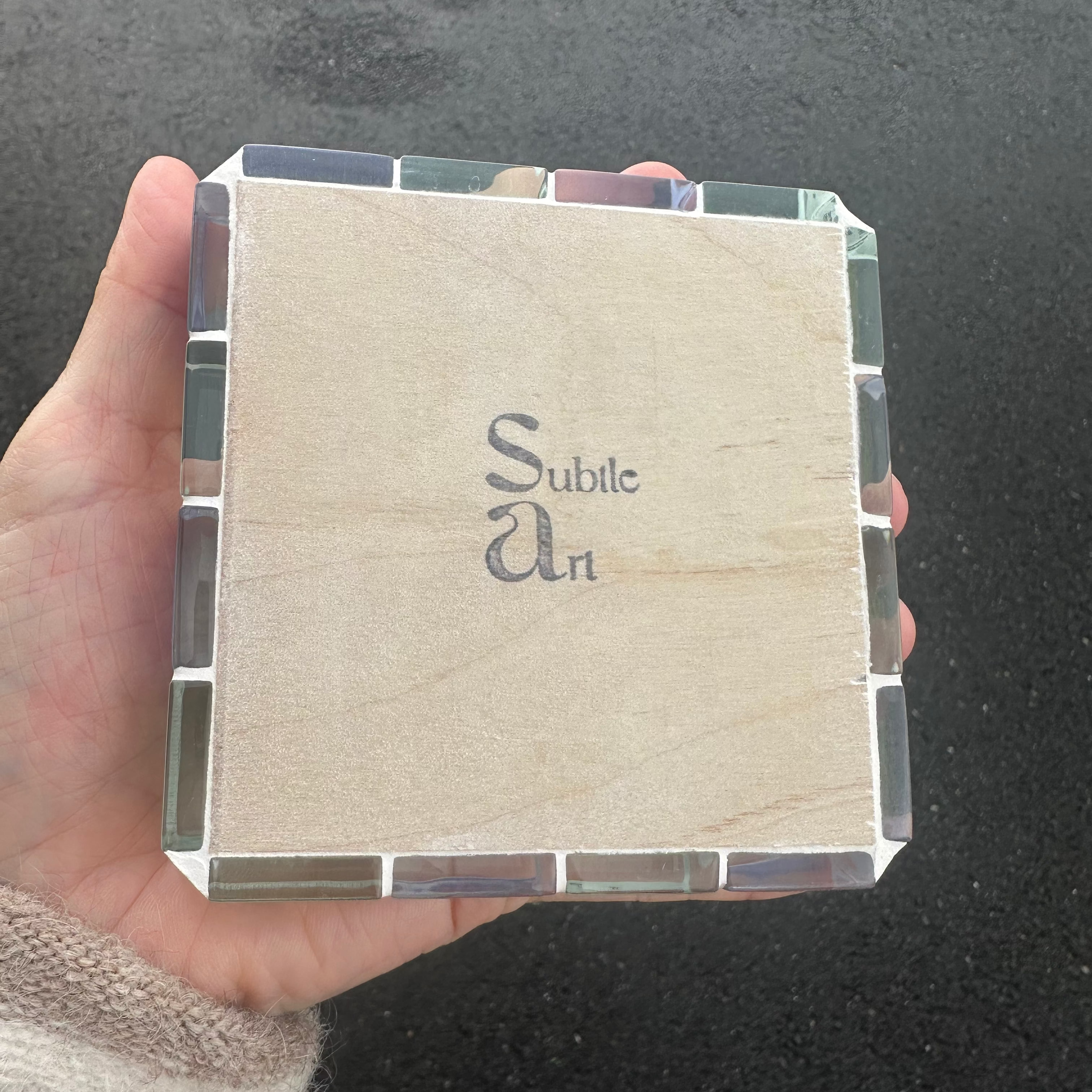 Subtle Art Studios Glass Tile Display Cube by Subtle Art Studios