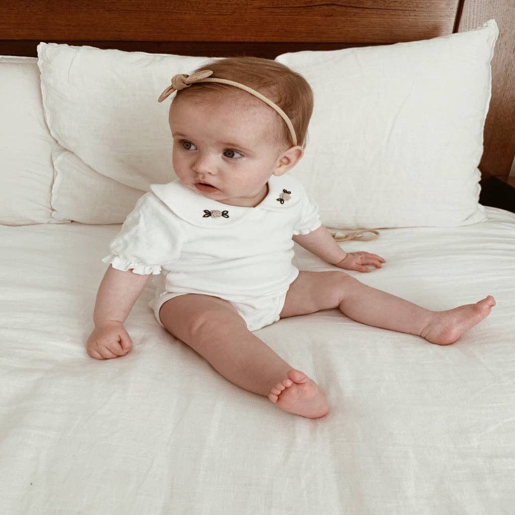 Summer Rose Frill Sleeve Bodysuit: 0-3 months by blue daisy