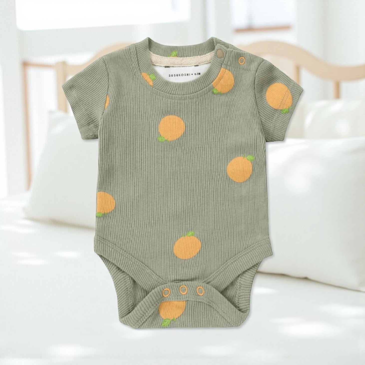 Susukoshi Classic Baby Suit in Oranges and Lemons 0-3 mths Oranges by Susukoshi