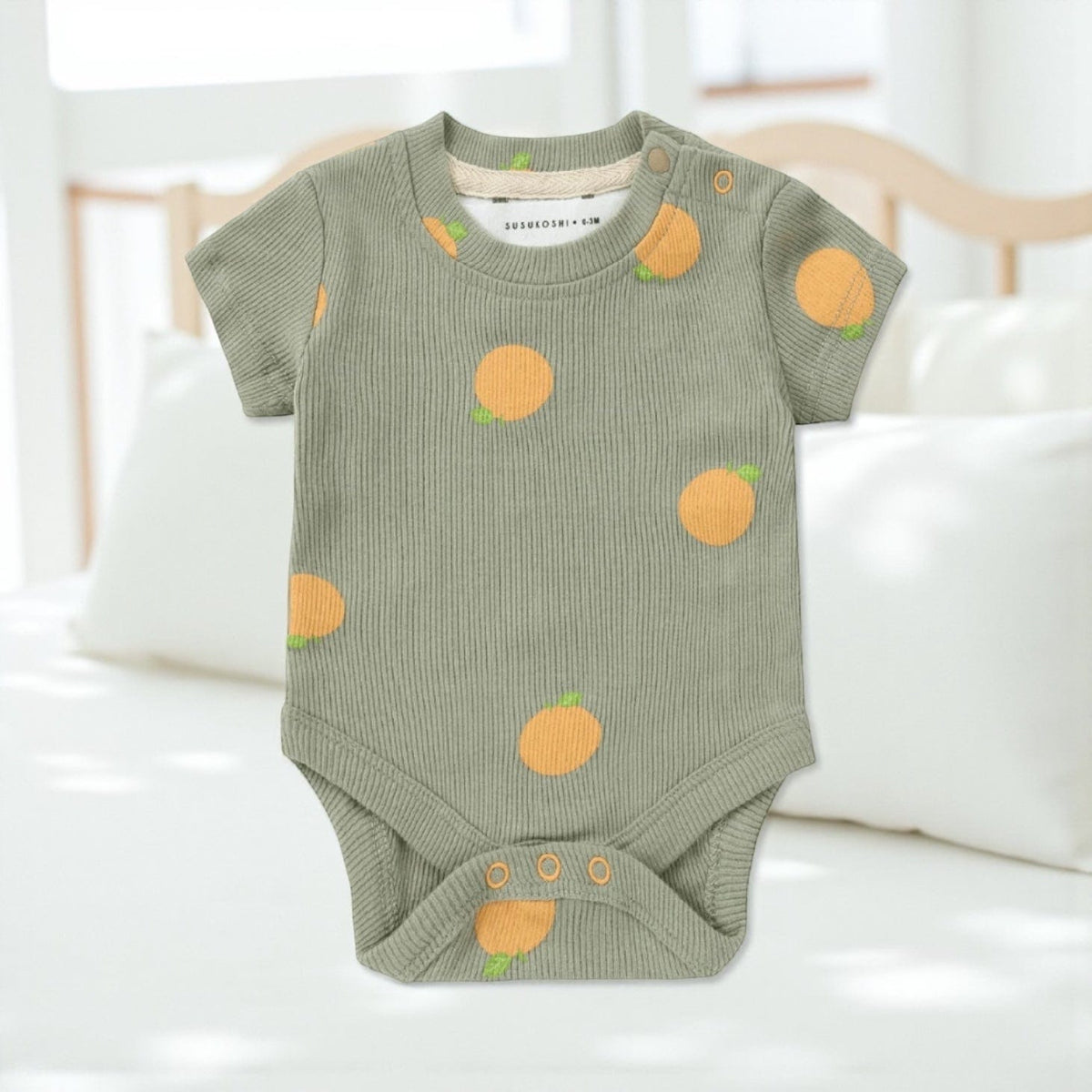 Susukoshi Classic Baby Suit in Oranges and Lemons 0-3 mths | Claya