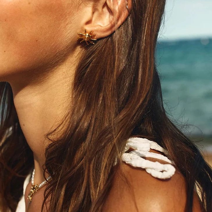 Tangalooma Sun Studs in Gold by Briwok