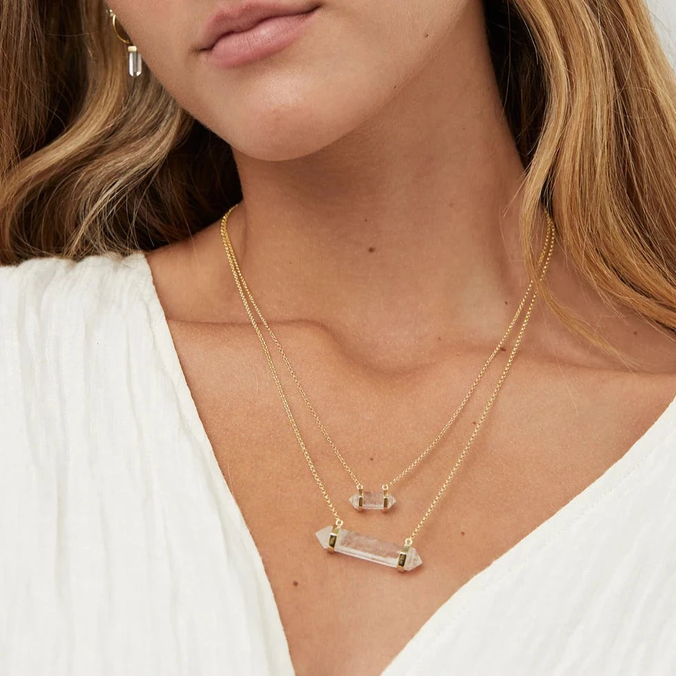 Teeny Tiny Mini Healing Necklace Clear Quartz by Krystle Knight