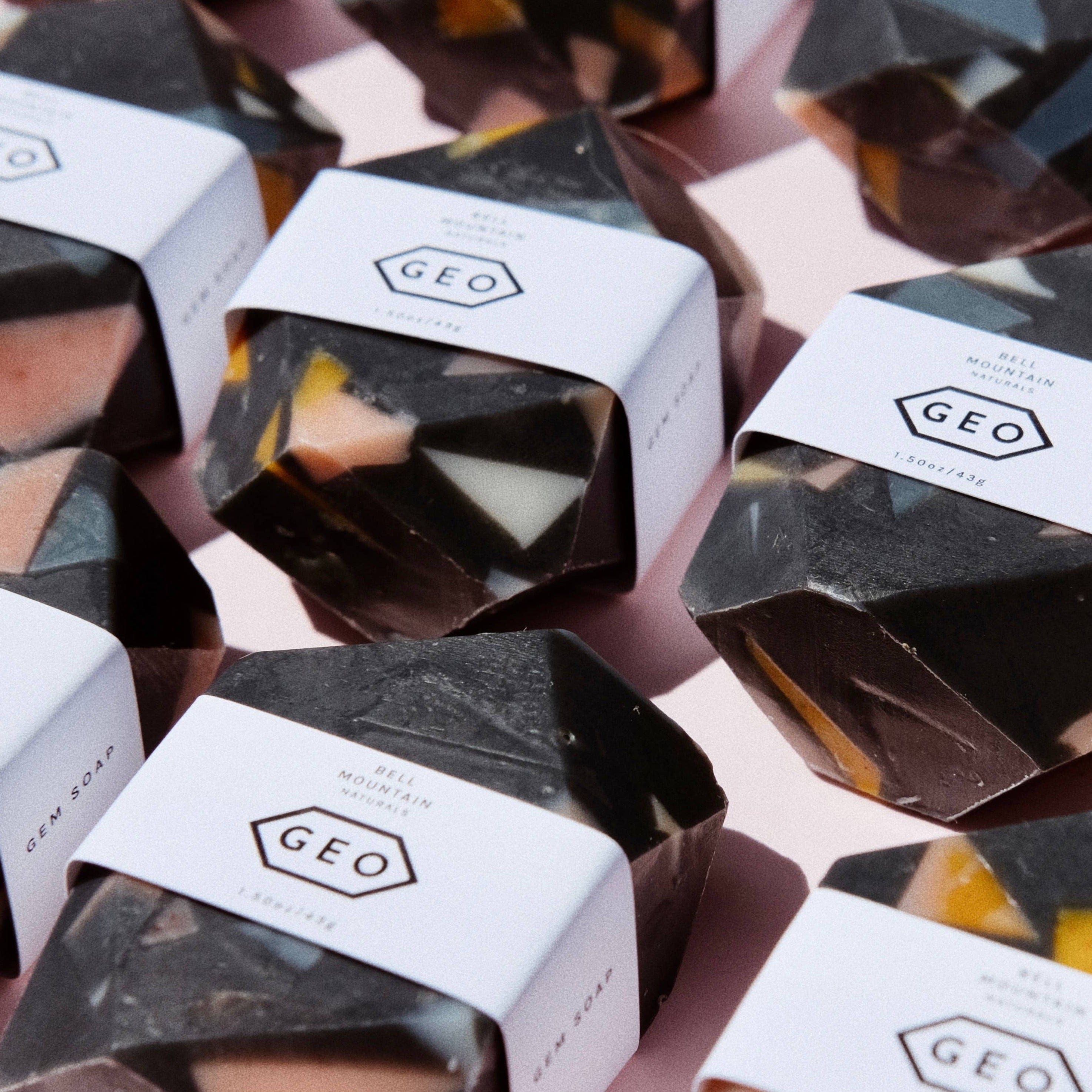 Terrazzo mini gem bar soap Charcoal by Bell Mountain Naturals