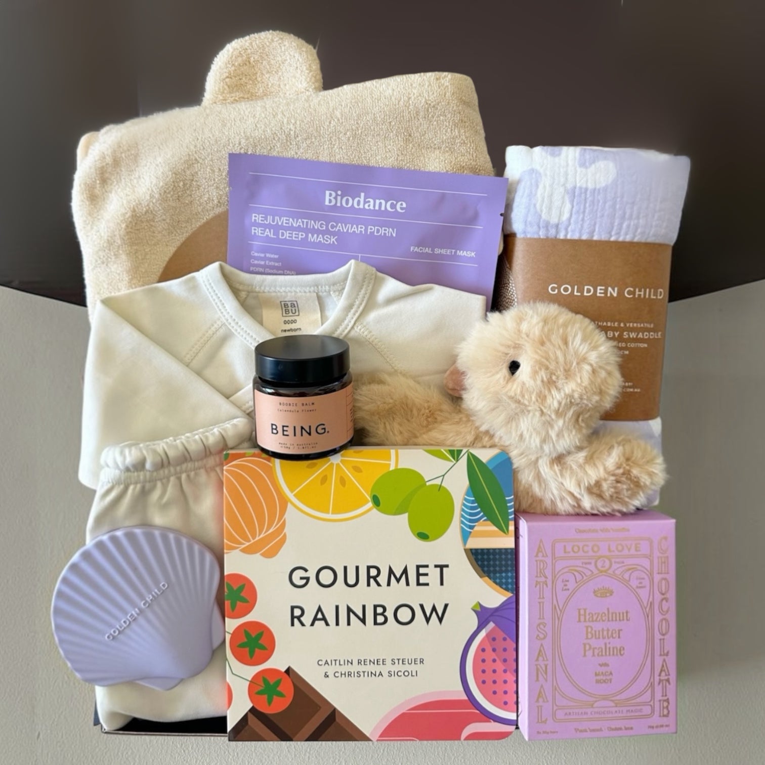 The Modern Heirloom – Gender-Neutral Newborn Gift Box Lilac by Claya