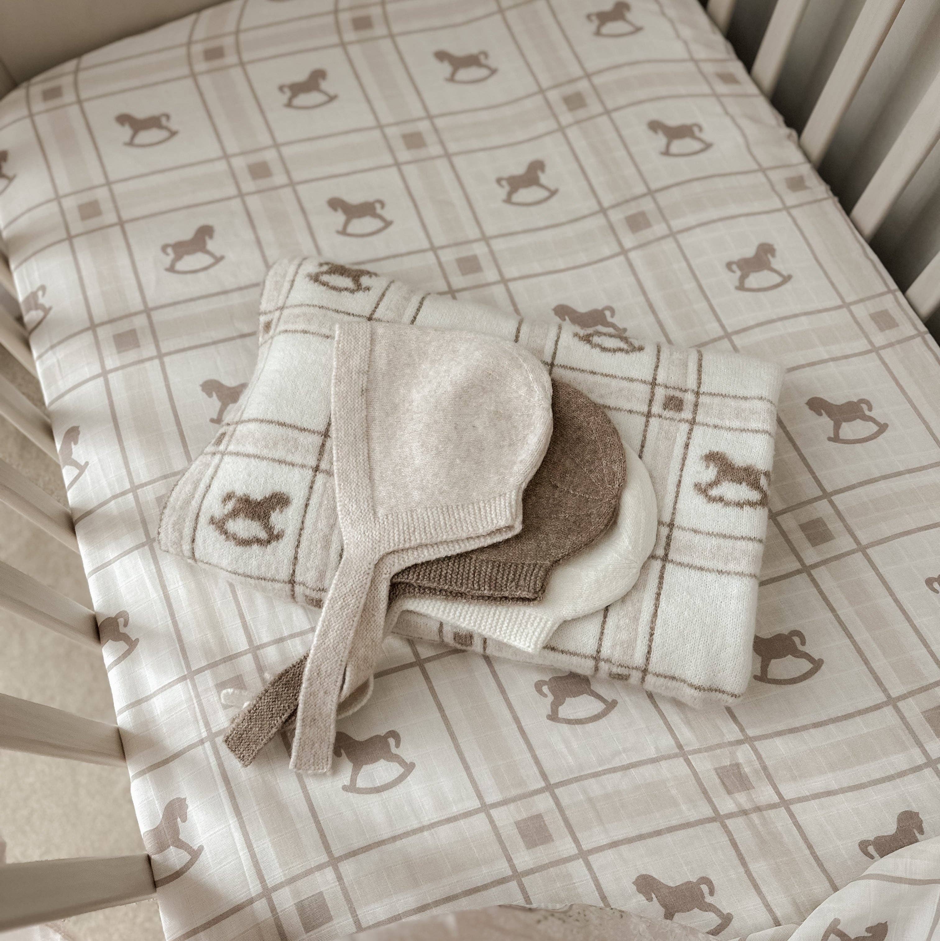 The Rocking Horse Fitted Cot Sheet by Pop Ya Tot