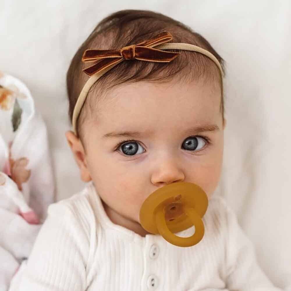 Toffee Velvet Bow by Snuggle Hunny