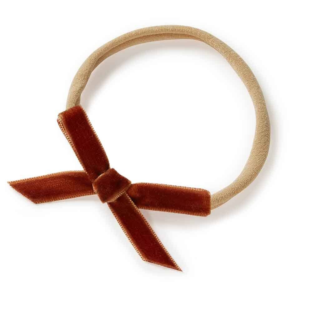 Toffee Velvet Bow by Snuggle Hunny