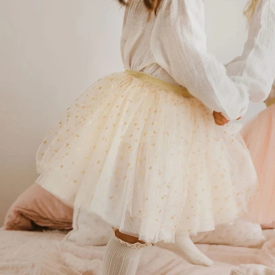 Tutu Skirt - Gold Hearts by Luciole et Petit Pois