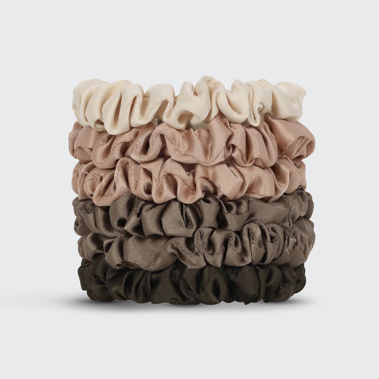 Ultra Petite Satin Scrunchies 6pc - Eucalyptus by KITSCH