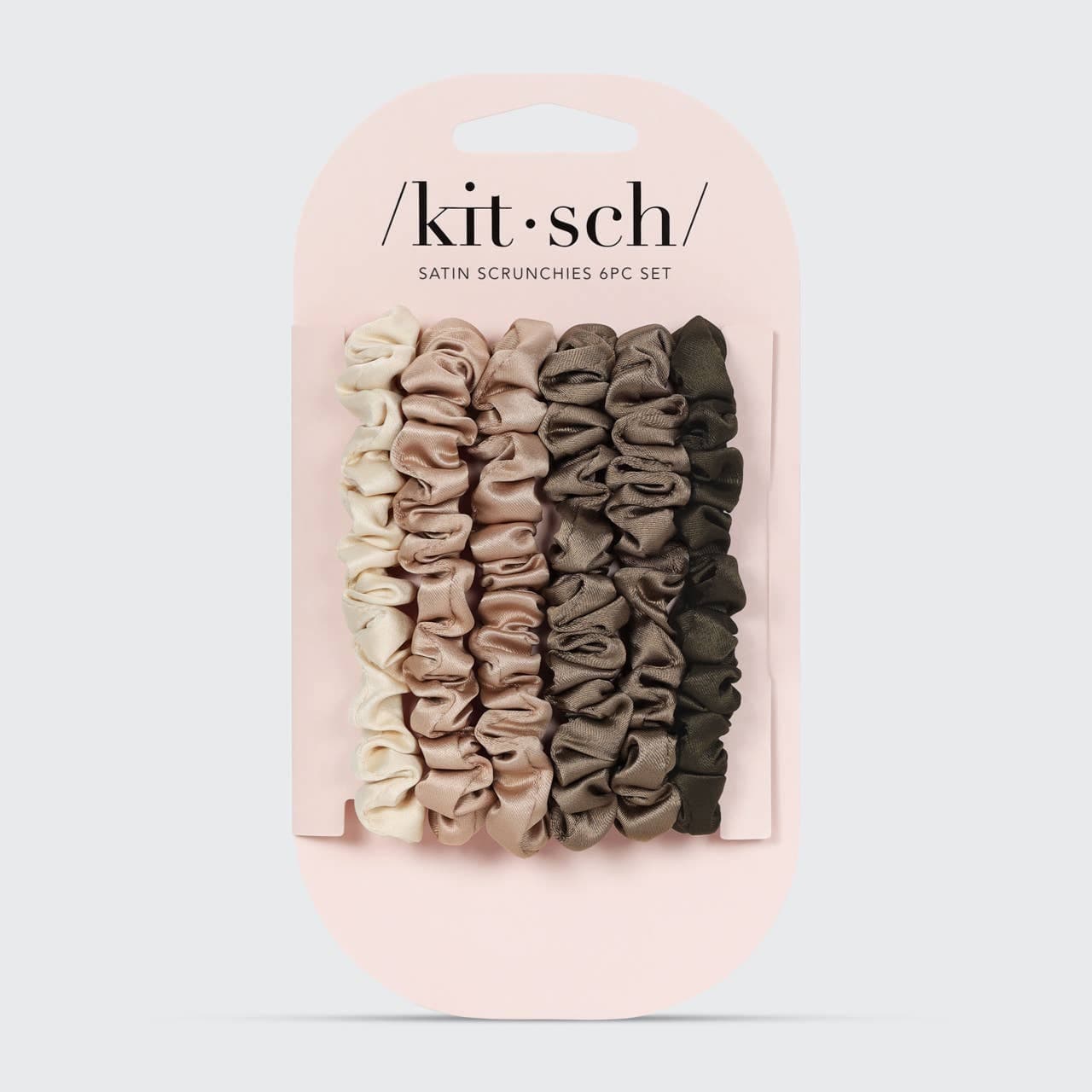 Ultra Petite Satin Scrunchies 6pc - Eucalyptus by KITSCH