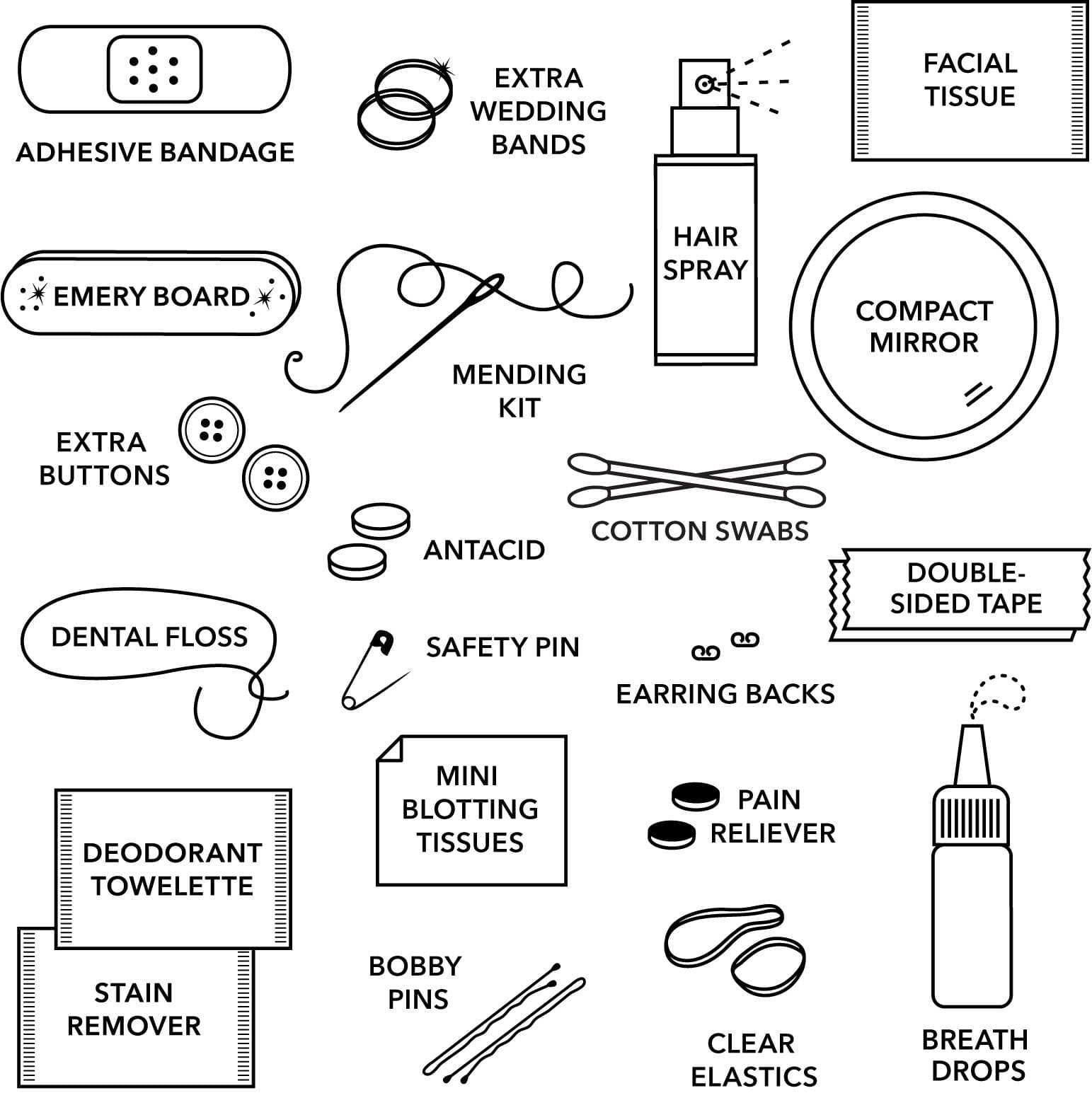 Velvet Minimergency Kits for Bridesmaids: Blush by Pinch Provisions