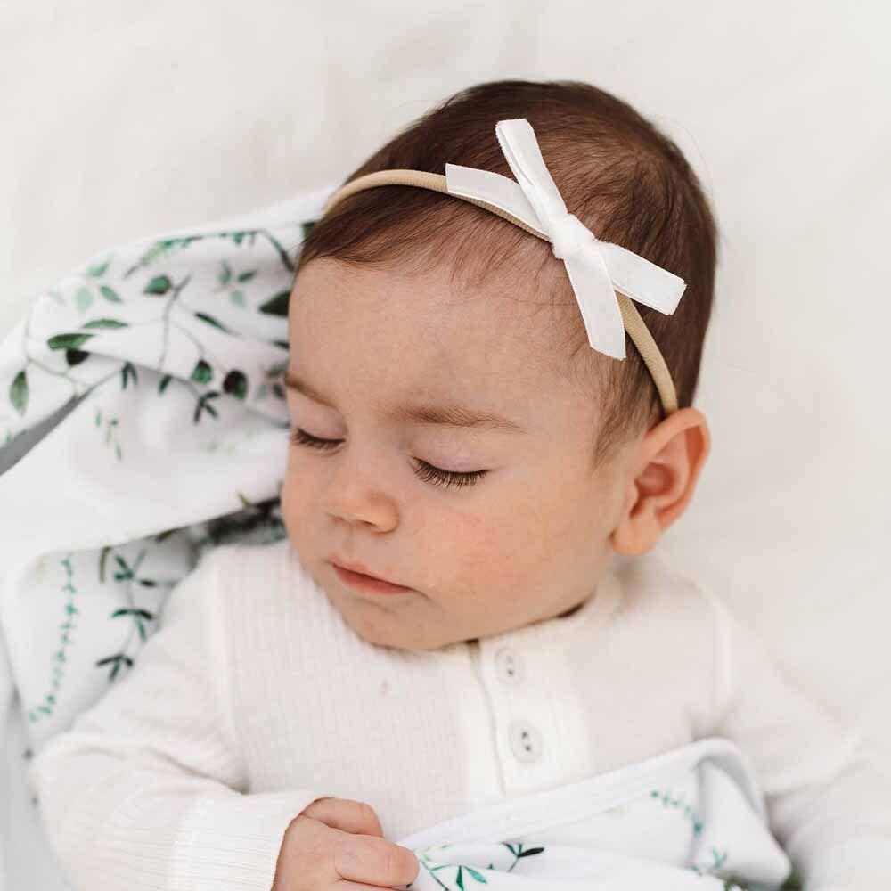 White Velvet Bow by Snuggle Hunny