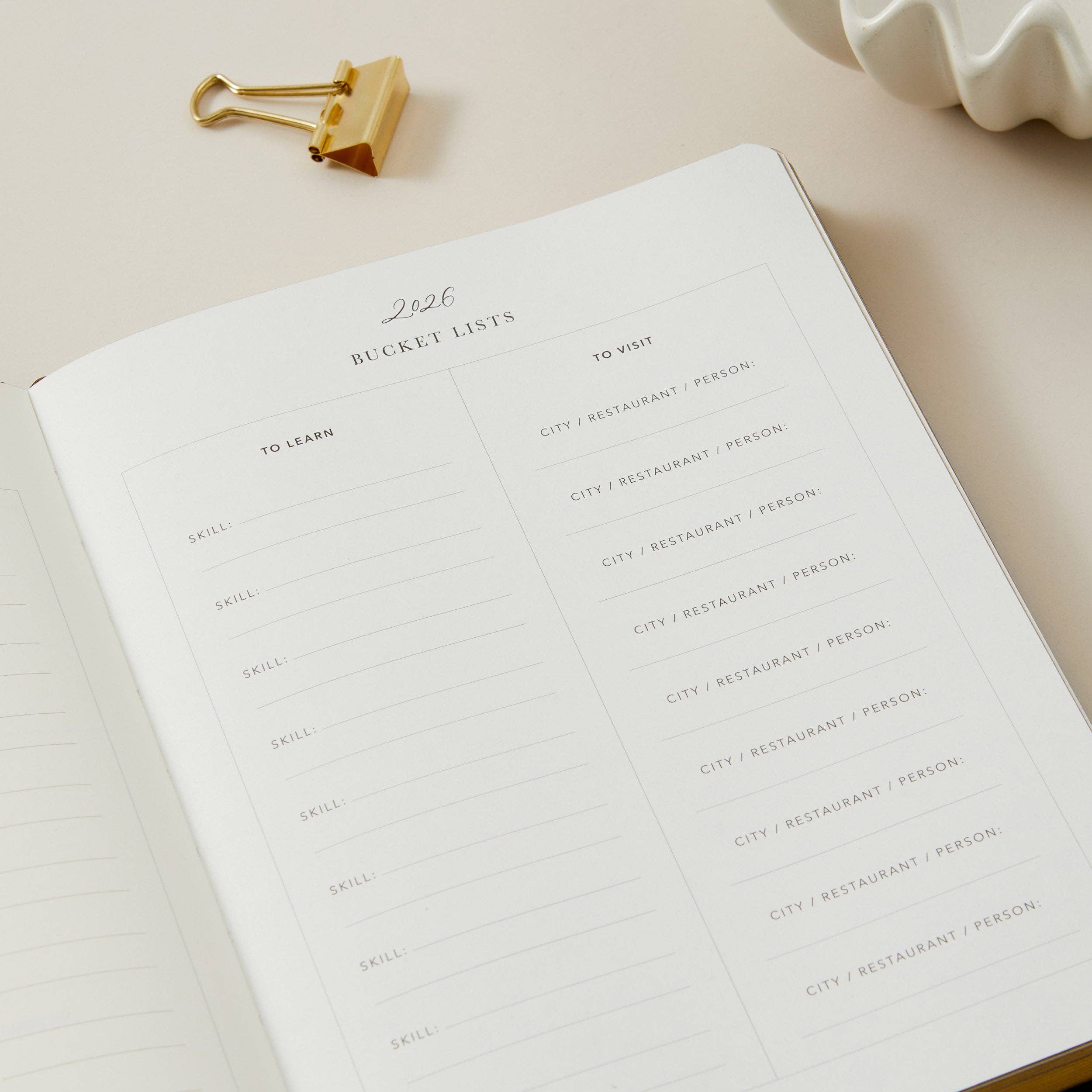 2026 Weekly Planner - Black by Blush And Gold