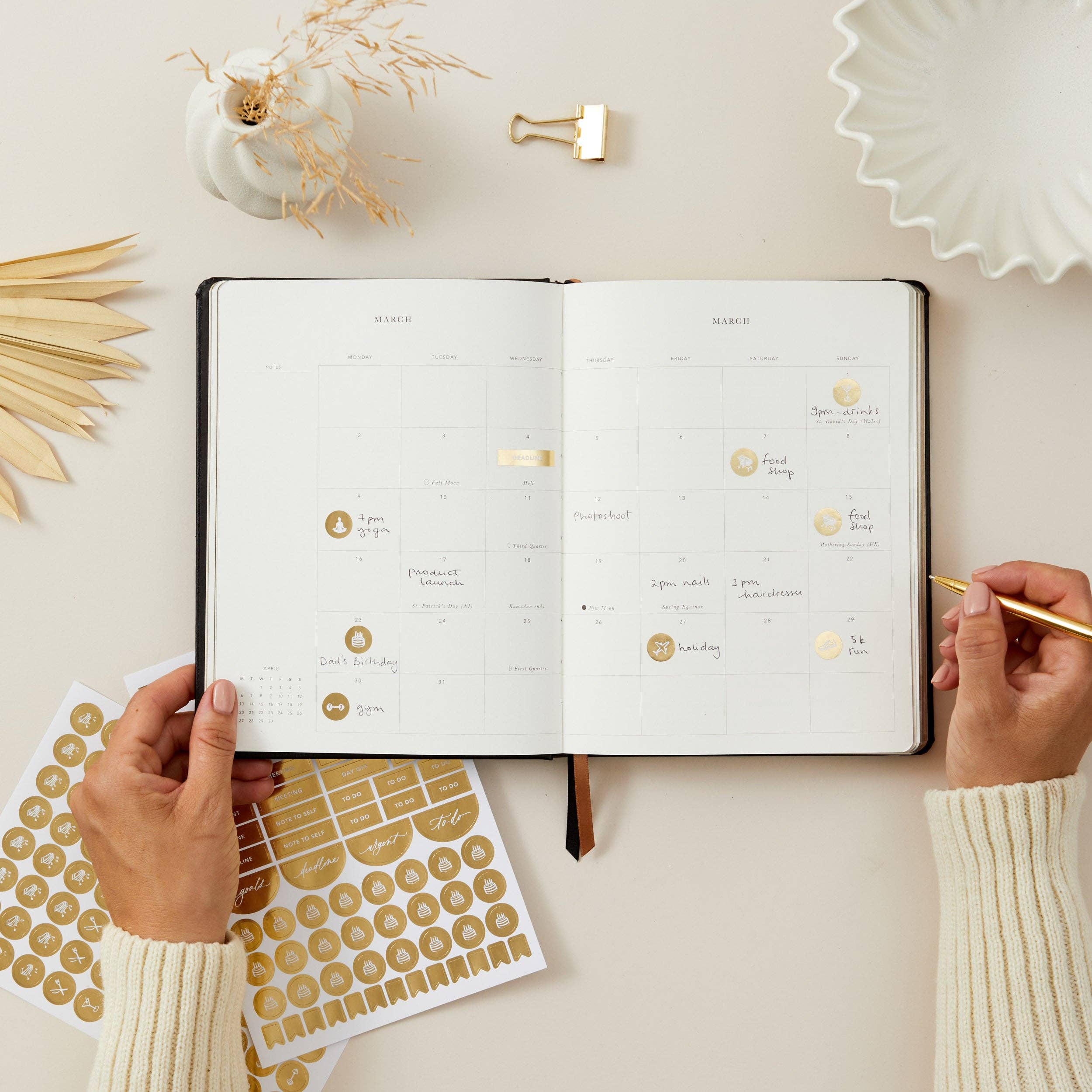 2026 Weekly Planner - Black by Blush And Gold