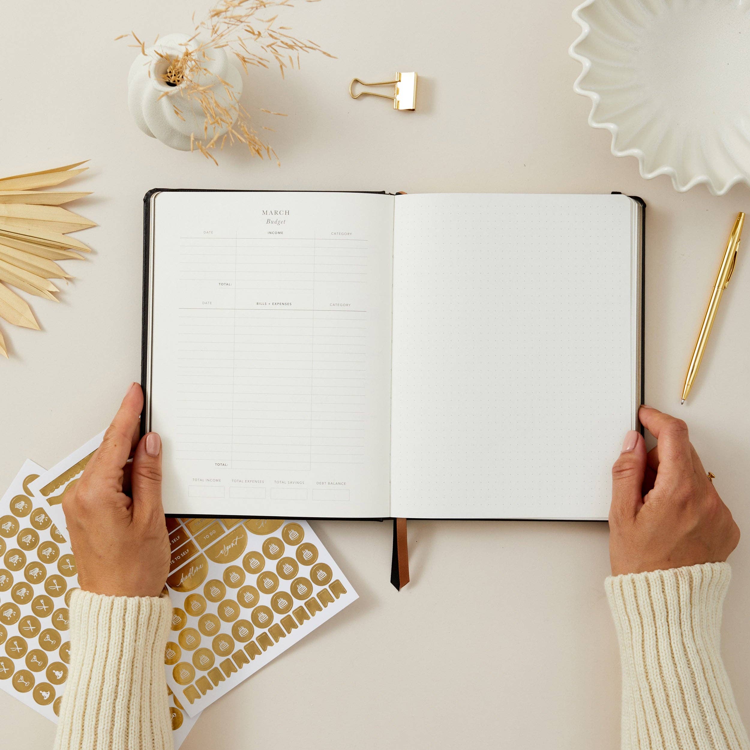 2026 Weekly Planner - Black by Blush And Gold