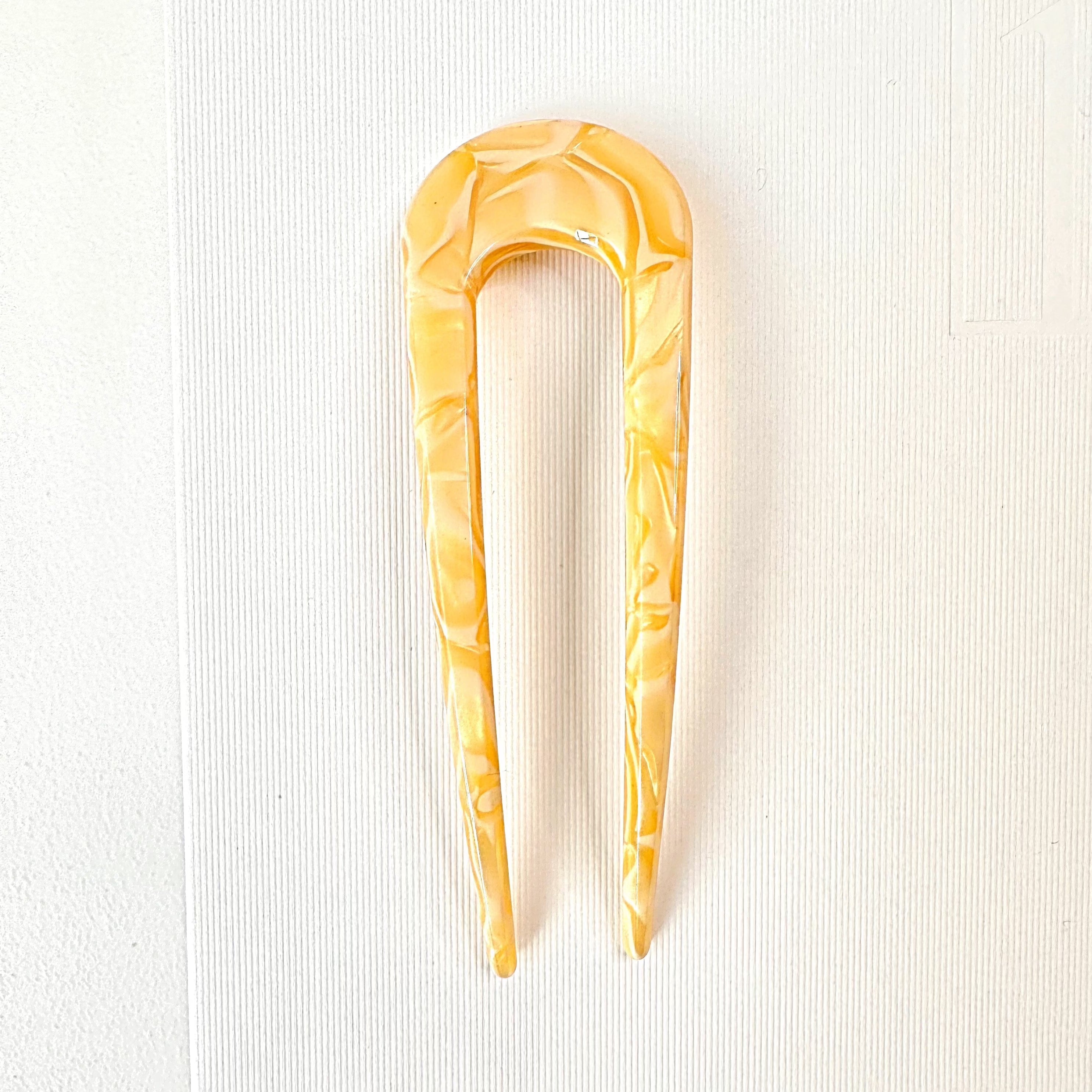 Acetate French Chignon Hair Pin Blonde by Solar Eclipse