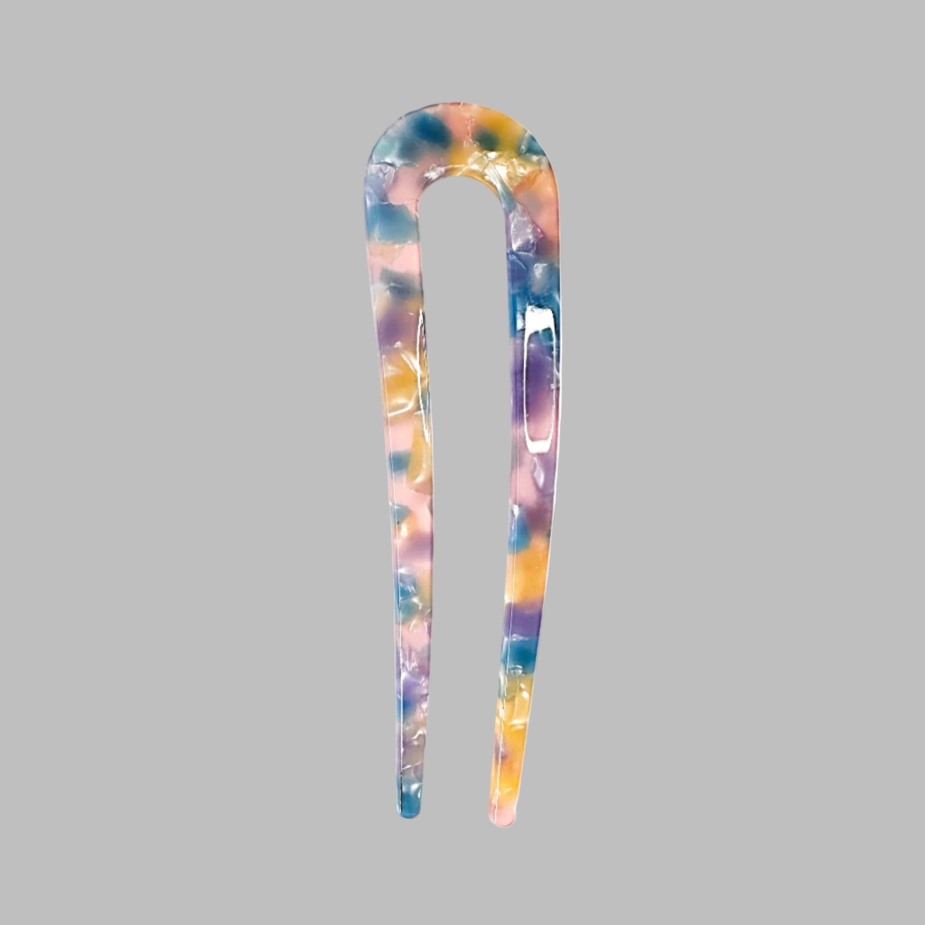 Acetate French Chignon Hair Pin Blue by Solar Eclipse