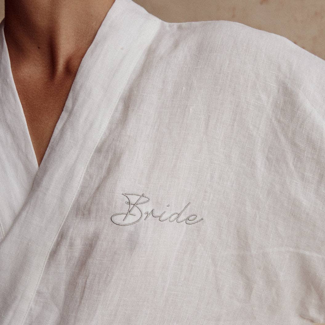 Addison French Linen Robe in Ivory by Dove Grey Accessories