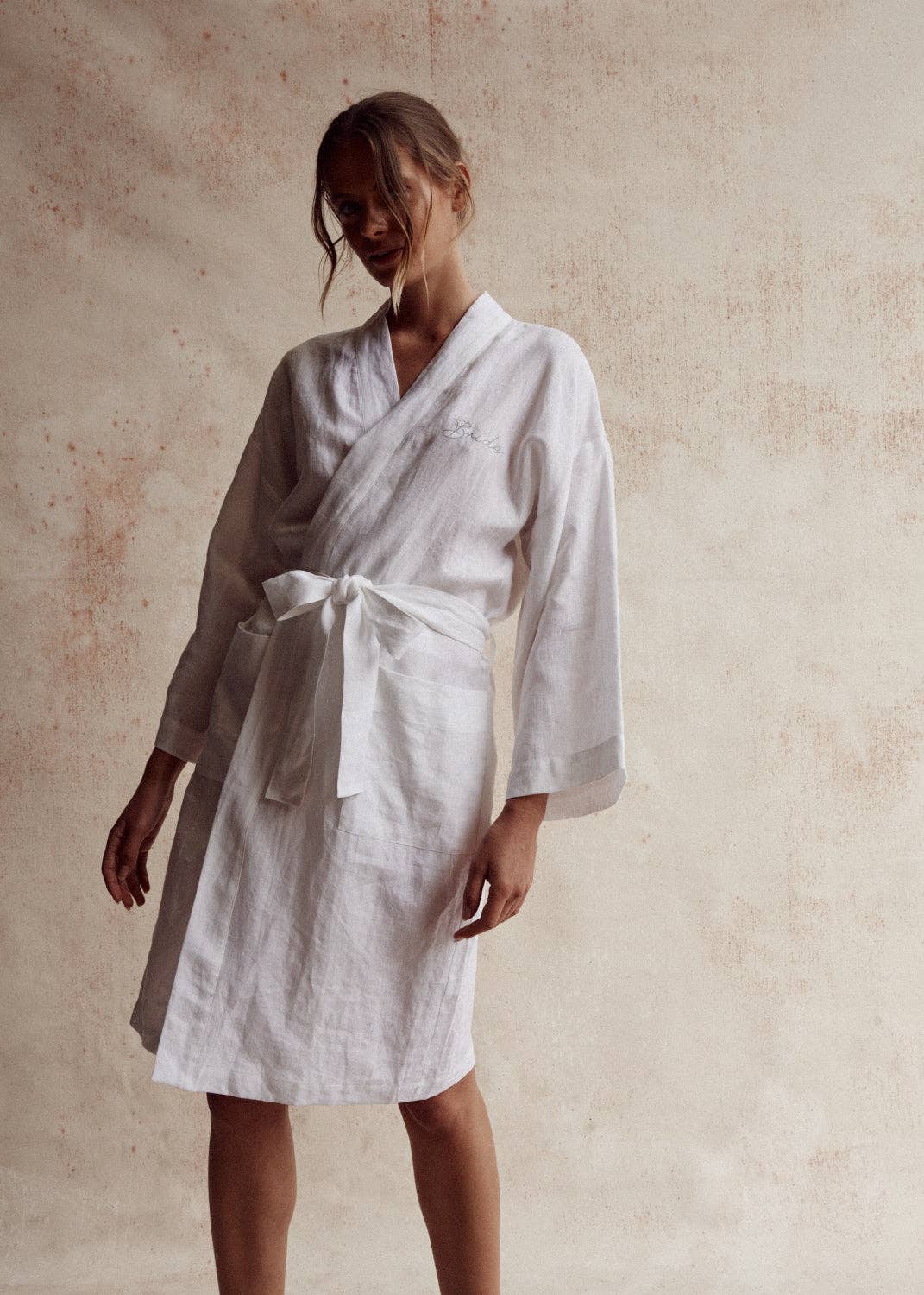 Addison French Linen Robe in Ivory by Dove Grey Accessories