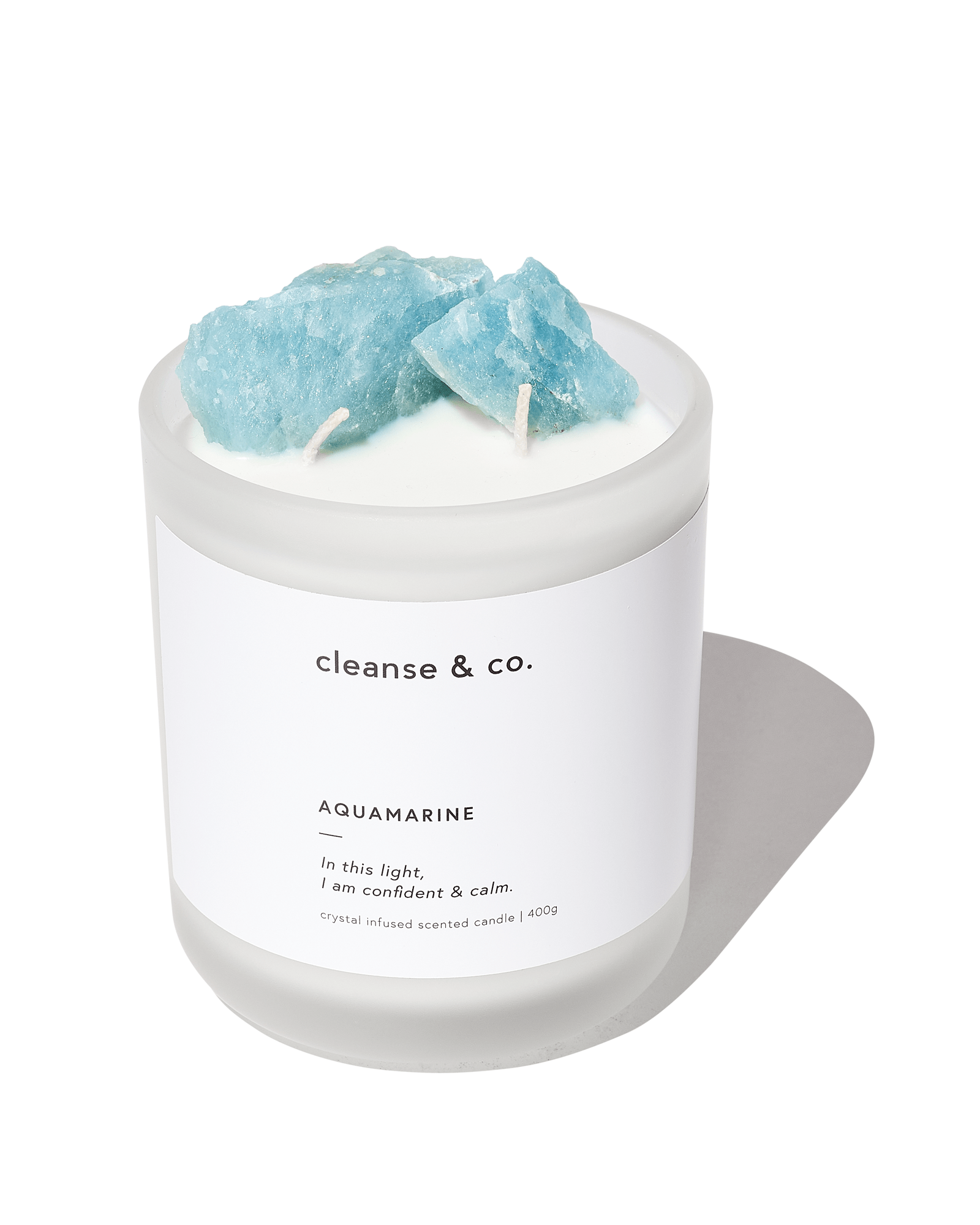Aquamarine Intention Candle - confident & calm: 200G / Marine Moss & Melon by Cleanse & Co.