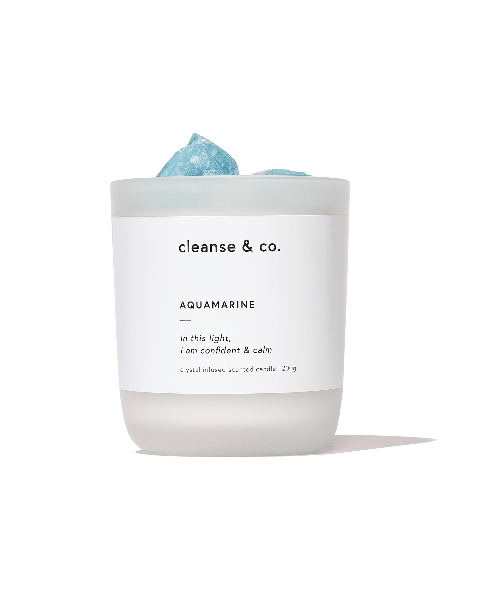Aquamarine Intention Candle - confident & calm: 200G / Marine Moss & Melon by Cleanse & Co.