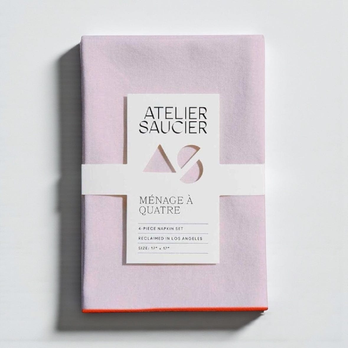 Atelier Saucier Blush Linen Orange Napkin Set by Atelier Saucier