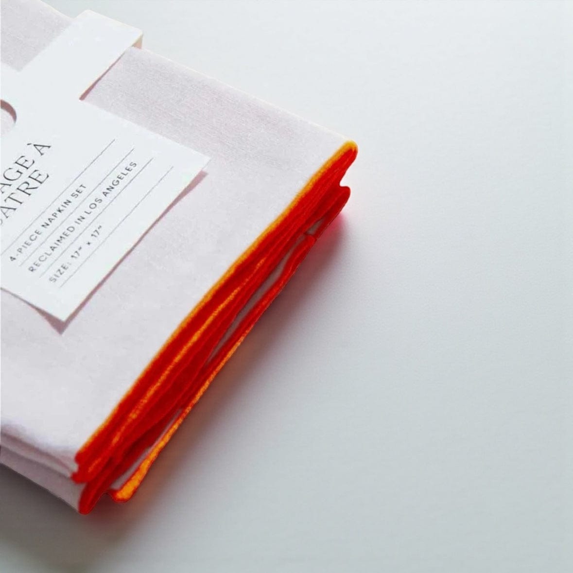 Atelier Saucier Blush Linen Orange Napkin Set by Atelier Saucier