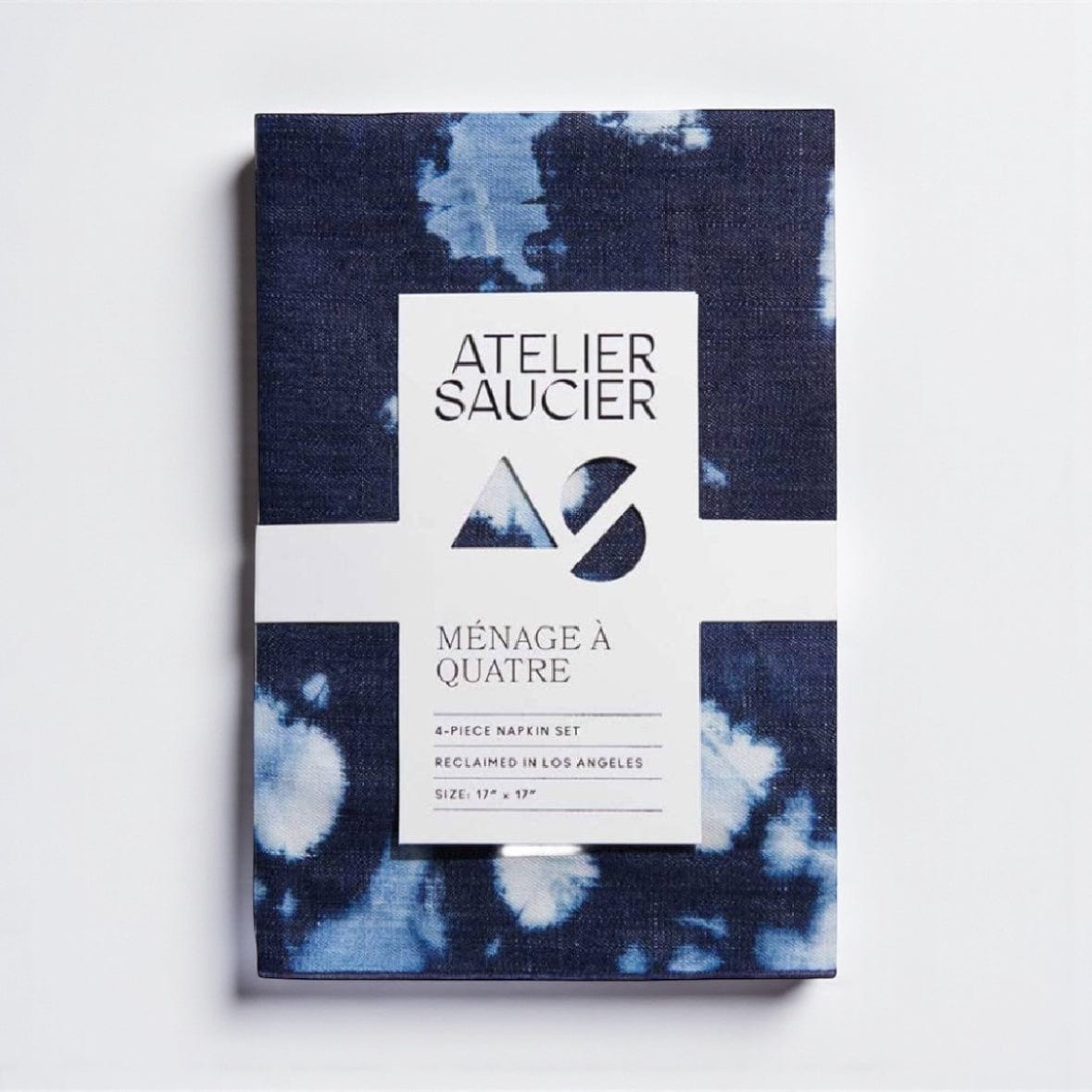 Atelier Saucier Tie-Dye Denim Linen Napkin Set by Atelier Saucier
