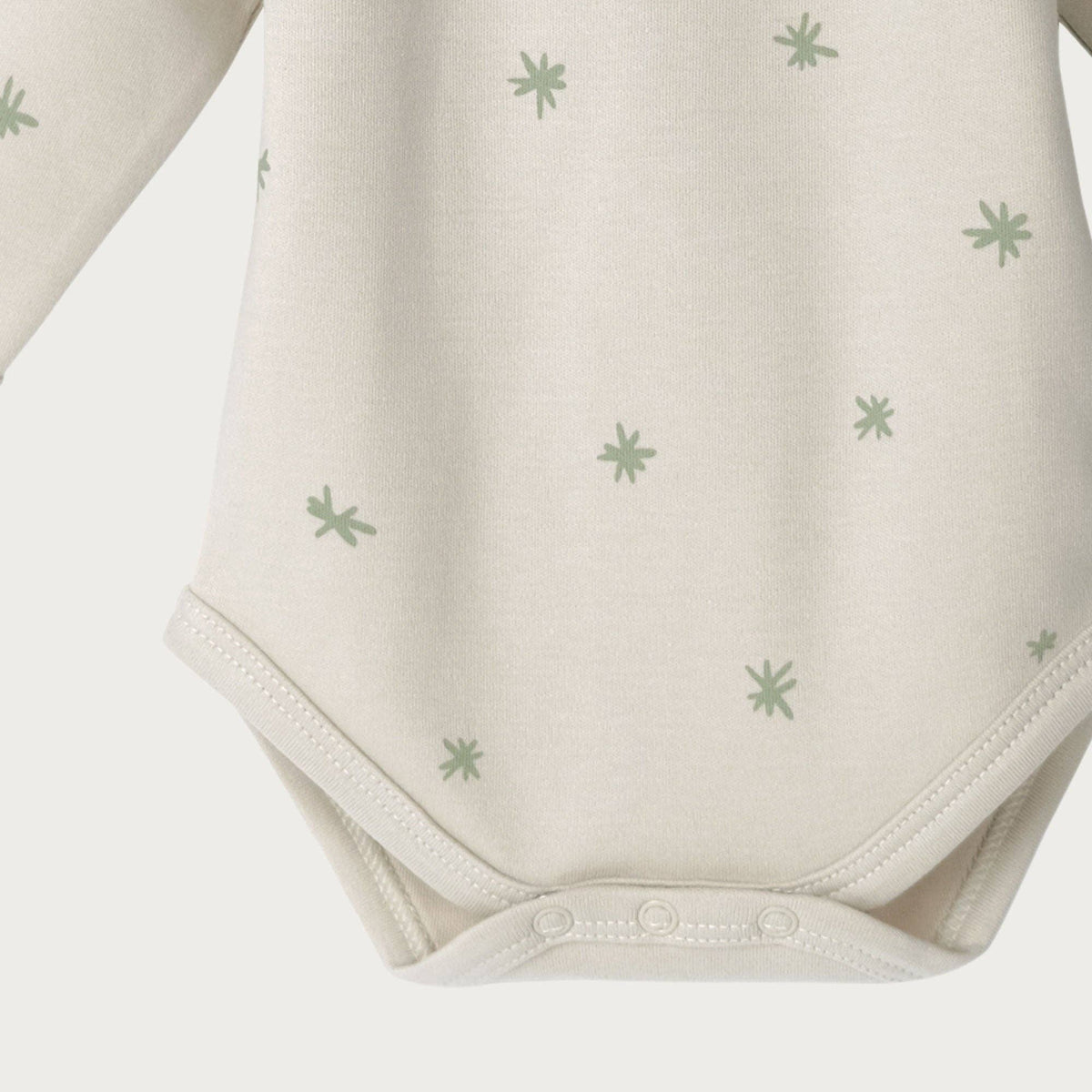BABU Organic Cotton Long Sleeve Bodysuit – Charcoal, Marigold & Sage Star 0–3M by Babu