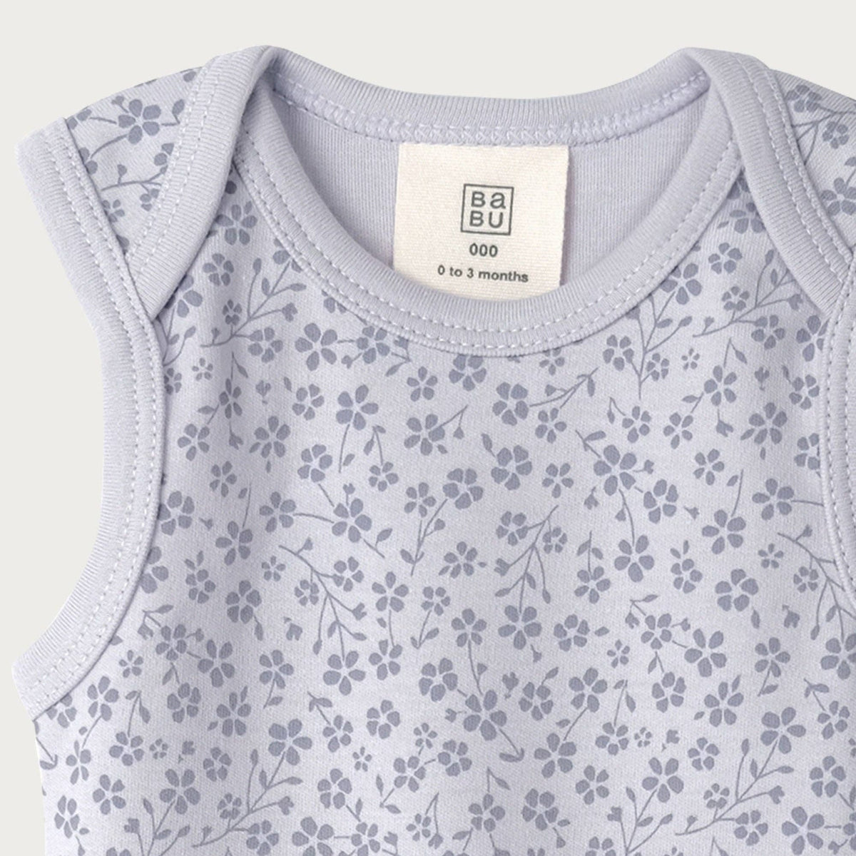 BABU Organic Cotton Singlet Bodysuit – Sage, Marigold and Ditsy Floral 0–3M by Babu