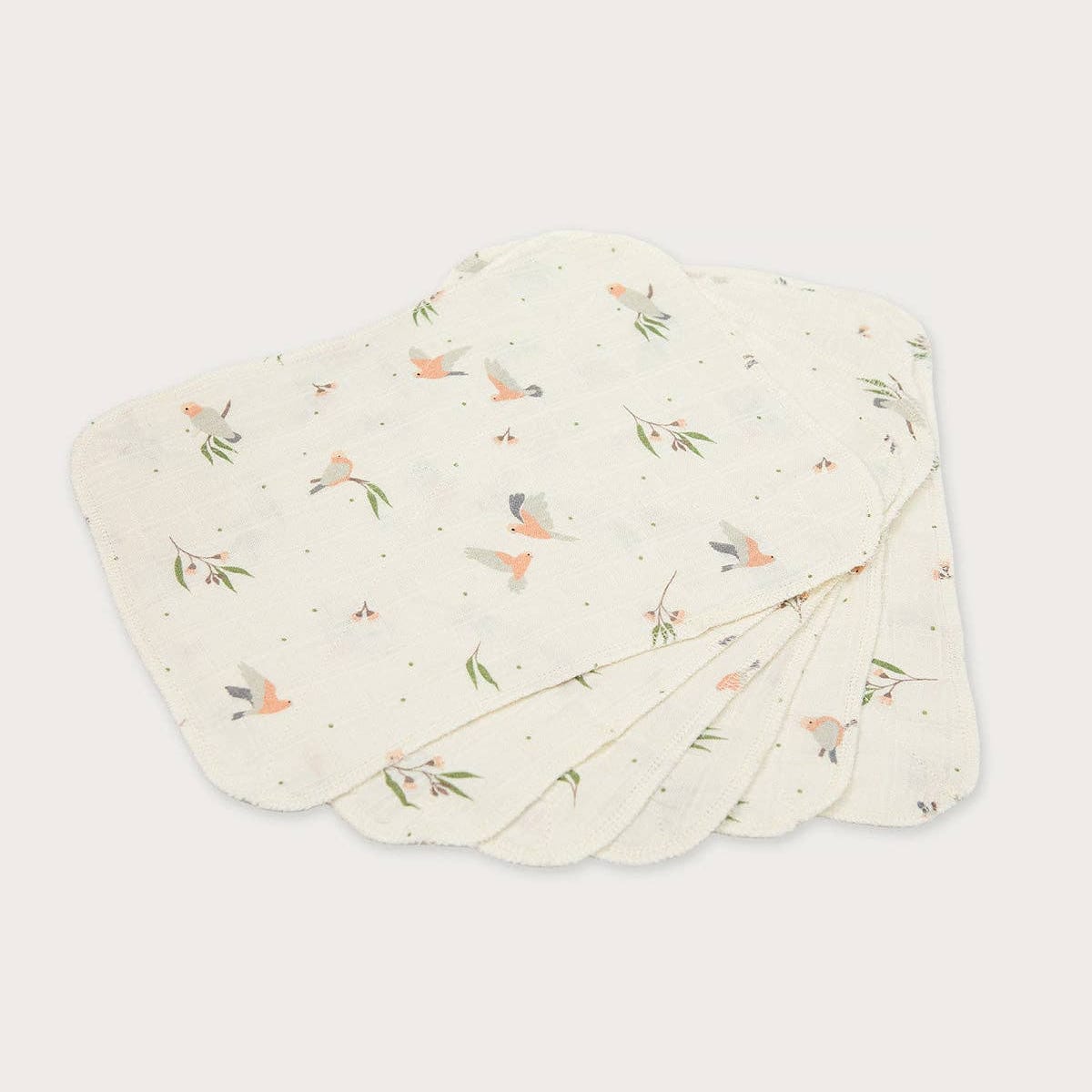 BABU Organic Muslin Wash Cloths 6 Pack – Galah by Babu