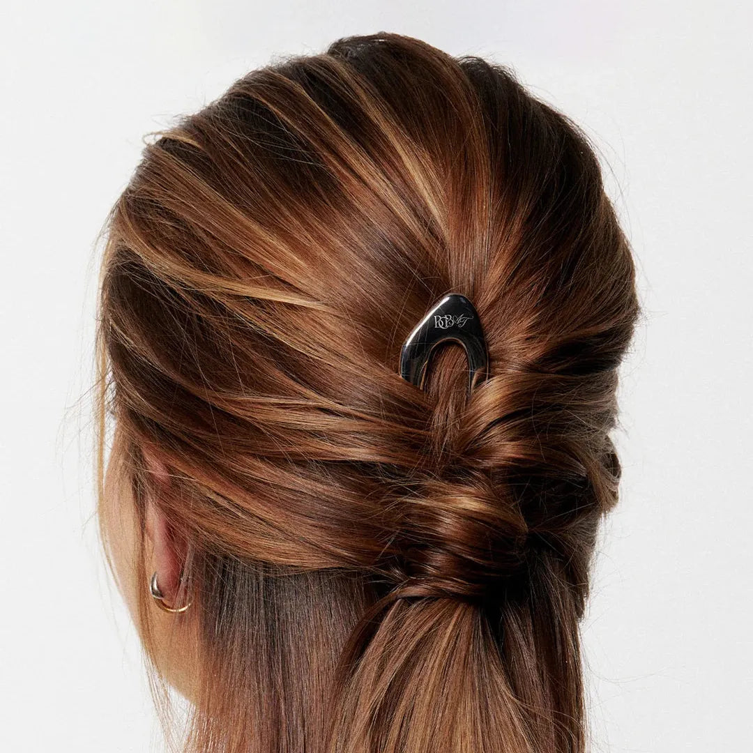 Base Camp Beauty × Amelie Teje – The Wave Mini French Hair Pin | Silver by Base Camp Beauty