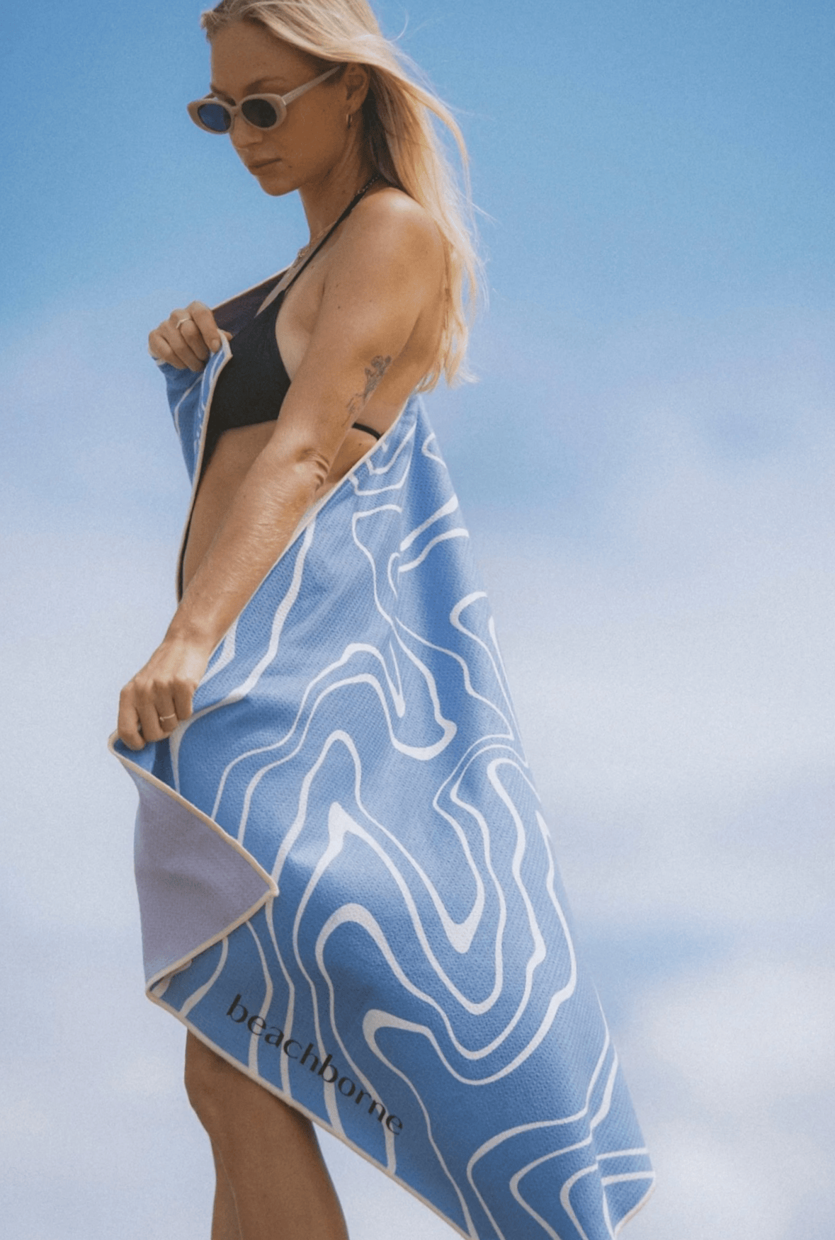 Beachborne Sand Free Quick Dry Beach Towel – Lilac Oyster by Beachborne