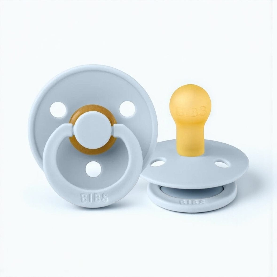 Bibs Baby Blue Colour Dummy S1 Round (2pk) by Bibs