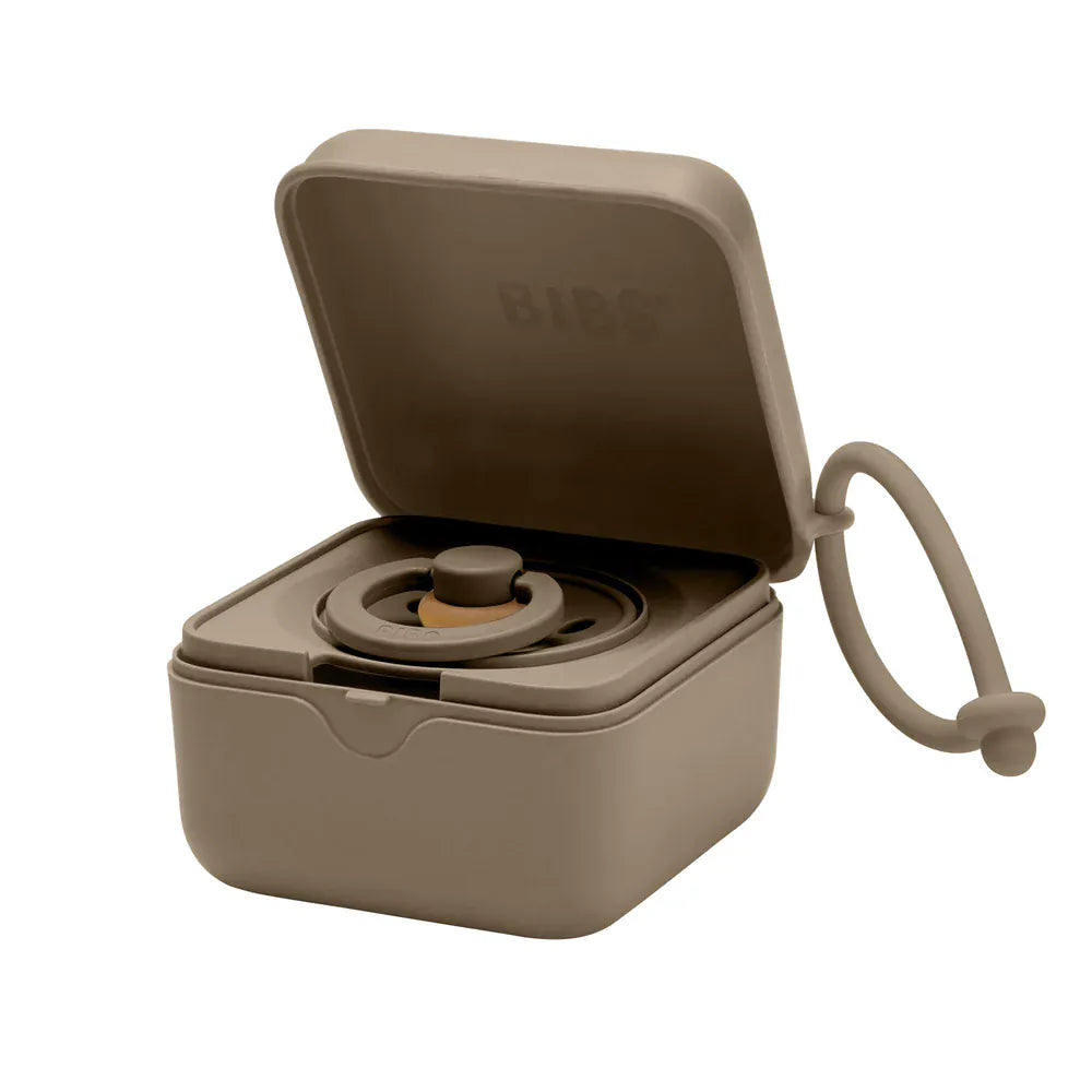 BIBS Pacifier Box - Dummy Storage and Steriliser Case Dark Oak by Bibs