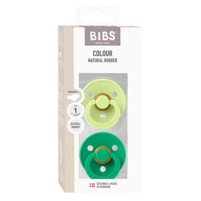 BIBS Round Latex Dummy (2 Pack) – Size 1 (0+ Months) by Bibs