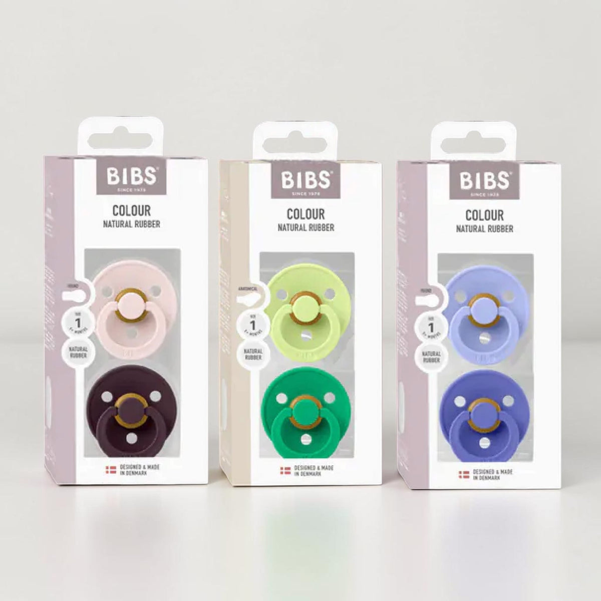 BIBS Round Latex Dummy (2 Pack) – Size 1 (0+ Months) by Bibs